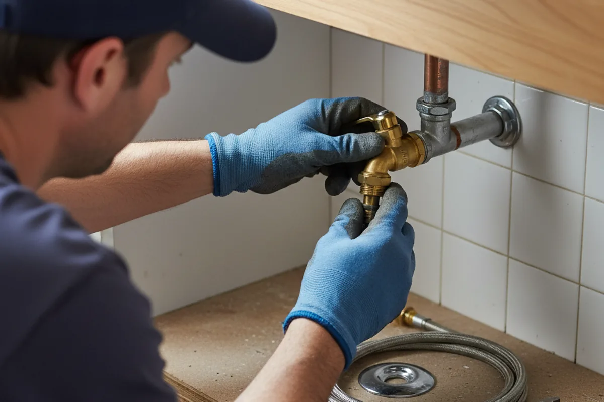 Shutoff valve and fitting work during Emergency Plumbing in Greenville